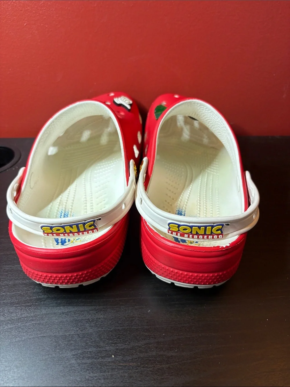 CROCS Red Clog Sandals with Sonic Character Charms